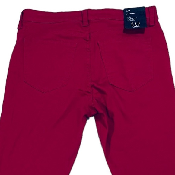NWT GAP Midrise Super Skinny Denim Leggings in Cranberry Size 6/28 - Picture 7 of 11